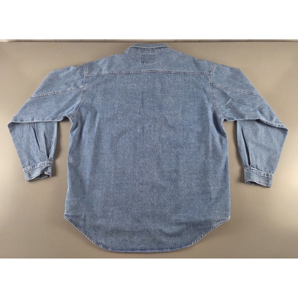 Levi's Denim Shirt XL Button Up Blue Workwear Y2K Vintage Style Cotton - Picture 3 of 6